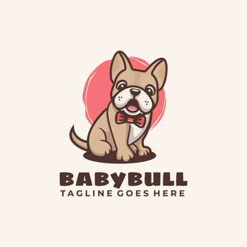 Mascot Cartoon Character Little Dog Logo Design Vector Illustration Template Idea