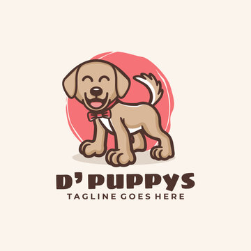 Mascot Cartoon Character Doggy Logo Design Vector Illustration Template Idea