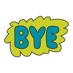 Bye Sticker Pack Color 2D Illustration