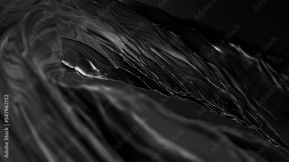 Poster seamless loop abstract background. line particles wave background 3d render. wavy backdrop. space su