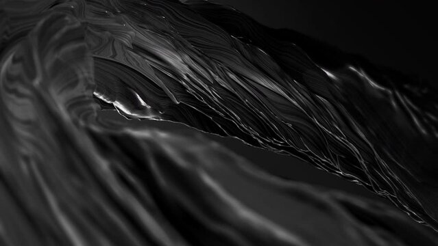 Seamless loop abstract background. Line Particles Wave Background 3d render. Wavy backdrop. Space surface. magic neon light curved swirl line 3D rendering
