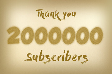 2000000 subscribers celebration greeting banner with Dust Style Design