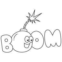 Boom Sticker Pack Outline 2D Illustration