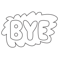 Bye Sticker Pack Outline 2D Illustration