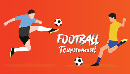 Tournament of soccer banner. Football tournament banner template.
