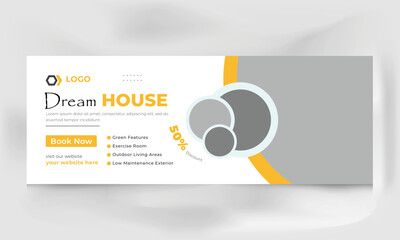 Real estate home Facebook cover design template banner