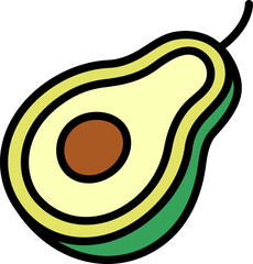 Avocado half cut Style style line colorful