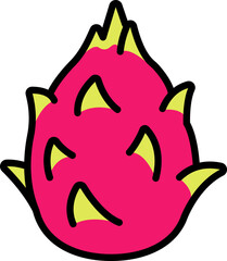 Dragon Fruit Style style line colorful