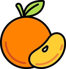 Orange with peeled Tangerine  Style style line colorful