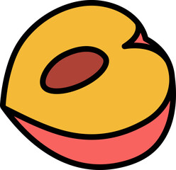 Peach half cut Style style line colorful