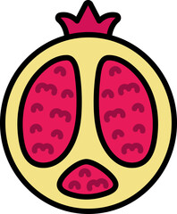 Pomegranate cut Style style line colorful