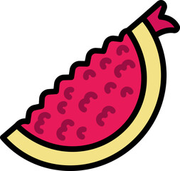 Pomegranate sliced cut Style style line colorful