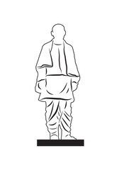 Sardar Vallabhbhai Patel vector icon. Statue of Unity, the world's tallest statue.