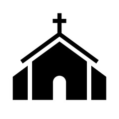 Church silhouette icon. Chapel. Christian. Vector.