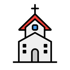 Flat design church icon. Christian chapel. Vector.