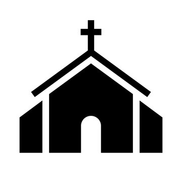 Church silhouette icon. Chapel. Christian. Vector.