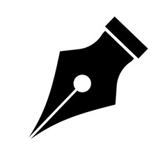 Fountain pen silhouette icon. Pen tool icon. Vector.