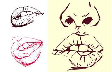 illustration of mouth and teeth vector for card decoration illustration