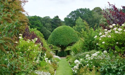Beautiful garden in Crathes Castles in Banchory, Scotland
