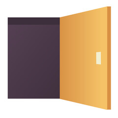 Open door flat design style icon