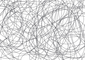 Abstract scribble black and white vector pattern or background