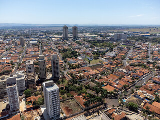 Panoramic aerial view of Ribeirão Preto in the interior of São Paulo