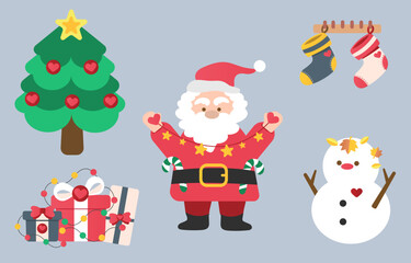 Cute christmas santa Merry Christmas concept that you can use for greeting card or gift bag and box design web banner Christmas invitation card and happy new year festival.