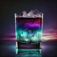 Colorful magical fantasy cocktail, digital art