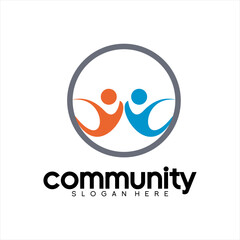 Logo design vector illustration of two people flying.