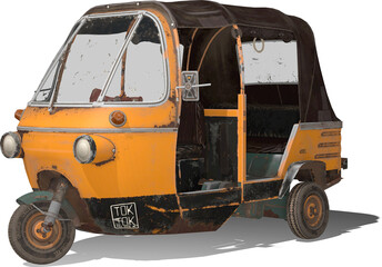 old rusty tuk tuk car