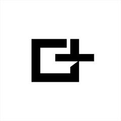 Abstract letter G plus vector logo design.