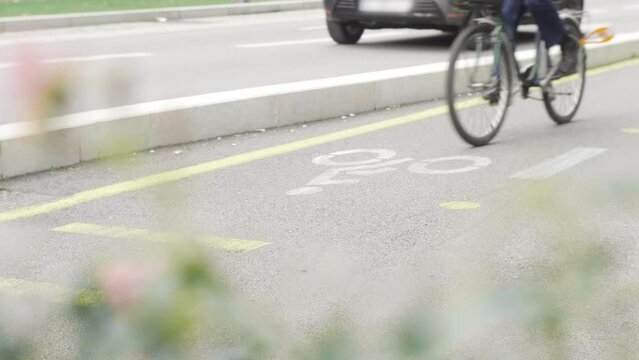 v&eacute;lo, piste cyclable, bicyclette, Grenoble, roule, route, voie, rue, voyage, trafic, transport, fl&egrave;che, signes, paysage, ciel, voiture, urbain, personne, texture, vitesse, vtt, ville, paris, France, 