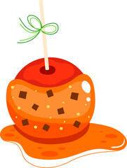 Christmas or Birthday celebration gingerbread cake and sweet traditional design cartoon style vector illustration, icon isolated on white.