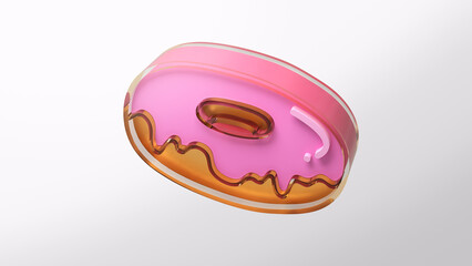 Donut icon elements. Donot rotation icon on white background with alpha channel 3d rendering
