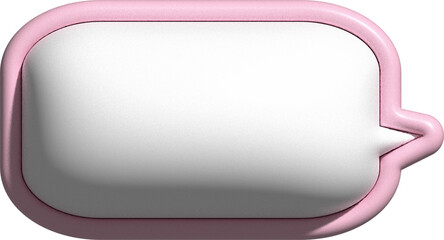 cute 3d pink and white speech bubble, text box, conversation bubble, message box decoration
