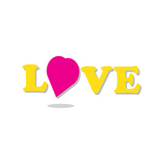 Vector illustration word love valentines day symbol love inscription
