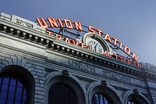 Union Station in downtown Denver, the main transit hub for the city