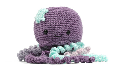 Crochet squid or octopus, isolated