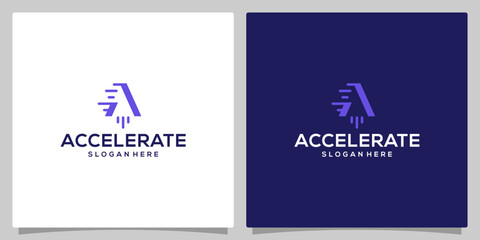 Accelerate logo design template or boost logo graphic design vector illustration. Symbol launch, icon, creative. - obrazy, fototapety, plakaty