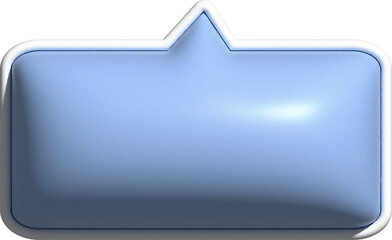 cute 3d blue speech bubble, text box, conversation bubble, message box decoration