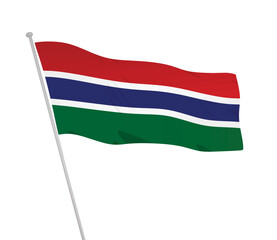 Gambia national flag. vector illustration