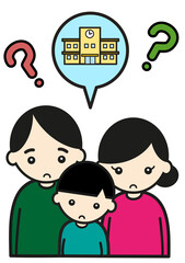 学校への疑問を持つ三人家族