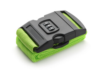 Folded adjustable luggage strap with combination lock