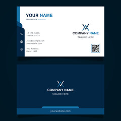 Modern blue business card template professional