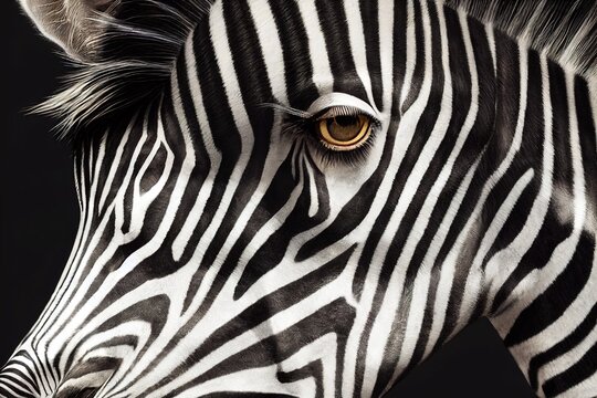 good Zebra black and white face sketch vector..