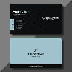 Modern blue and dark business card design template