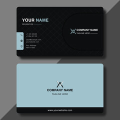 Fototapeta premium Modern blue and dark business card design template