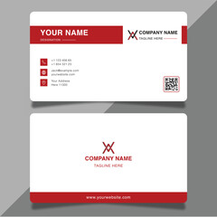 Modern red business card design template professional