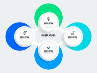 Infographic template. 4 connected abstract circles with text