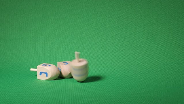 jewish dreidel green screen 4k